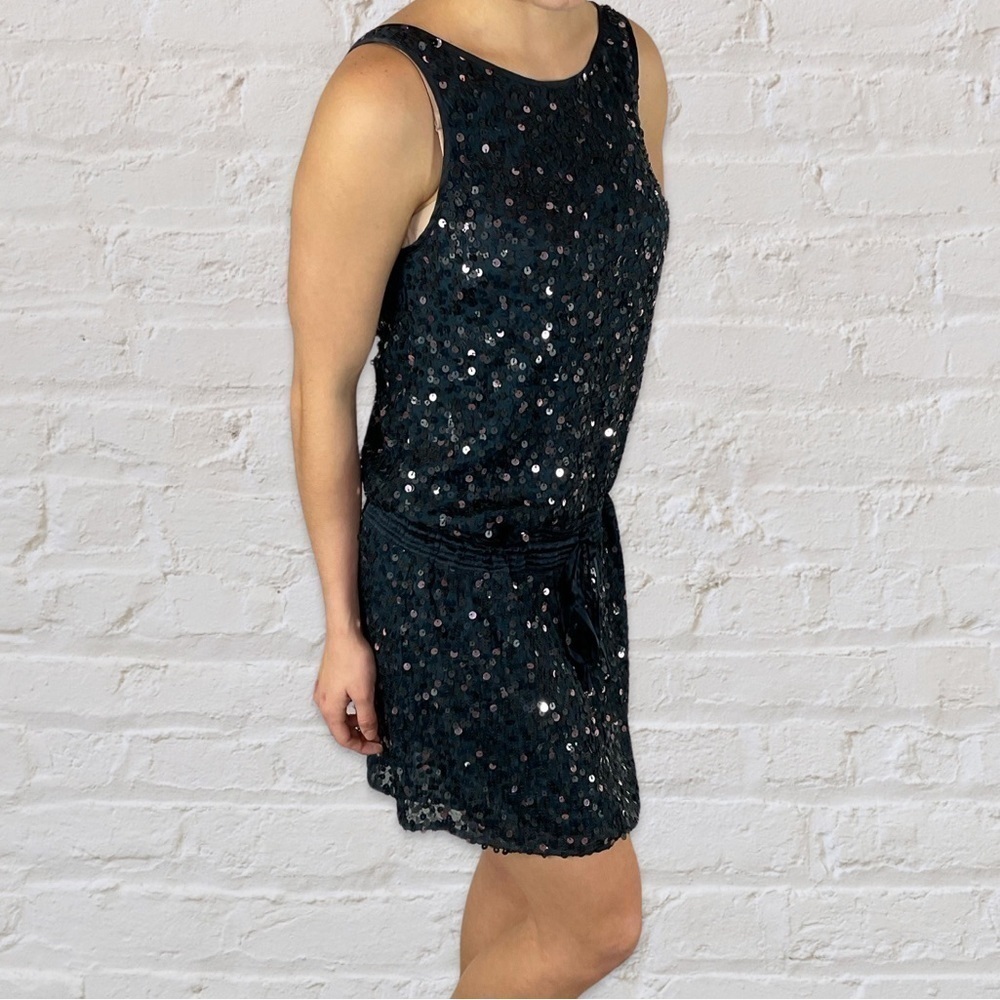 Flannel “All that glitters” navy sequin silky dress. Brand New with tags! - Picture 2 of 10
